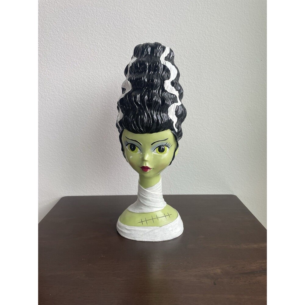 Bella Lux Halloween Decor Frankenstein's Bride Green Head Bust TikTok Viral New